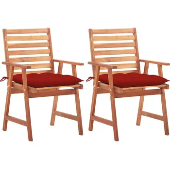 OMAXI Zahradní jídelní židle 2 ks s poduškami masivní akáciové dřevo 282656