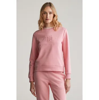 Dámská mikina MIKINA GANT REG TONAL SHIELD C-NECK SWEAT GERANIUM PINK