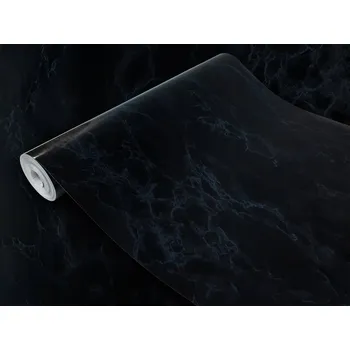 Tapeta Samolepicí dýha Barva Černý mramor Fólie na nábytek Pracovní deska 67x100 cm DIY