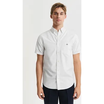 Pánské oblečení KOŠILE GANT REG CLASSIC OXFORD SS SHIRT WHITE