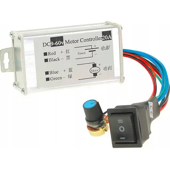 PWM regulátor otáček motoru s přepínáním směru (9-60V, 20A)