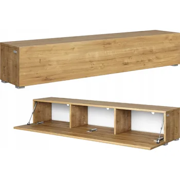 Televizní stolek TV stolek KIRA 160 cm ZÁVĚSNÁ NEBO STOJÍCÍ skříňka, dub craft zlatý