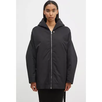 Bunda Rick Owens Hooded Peter dámská, černá barva, zimní, oversize, DS02D2725.MU, M, 99X