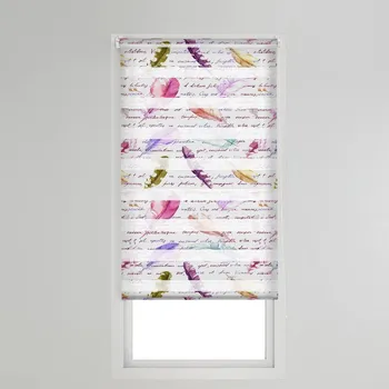 Roleta Blancheporte Roleta den/noc s motivem peříček fialová 40x100 cm