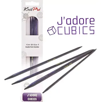 Jehlice KnitPro J'adore Cubics ponožkové jehlice 20cm (KnitPro Jadore Cubics Double Pointed Needles 20cm)