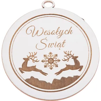 Vánoční dekorace VÁNOČNÍ KOULE na vánoční stromeček ZÁVĚS PREMIUM bílá 8 cm EKO