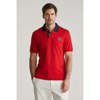 Pánská košile POLOKOŠILE GANT CONTRAST SS POLO RUBY RED