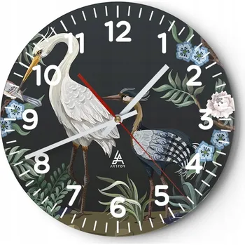Hodiny Kuchyňské nástěnné hodiny 30x30 Zvířata Moderní skleněné hodiny Obývací pokoj Tiché