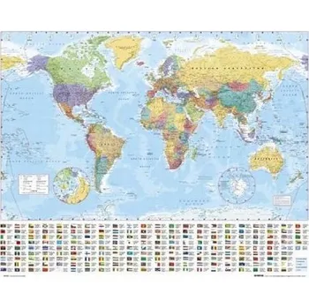 Obraz Plakát Mapa světa bez rámu 50 x 40 cm