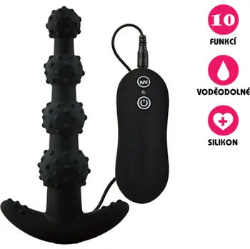Anální kolík VšeNaSex.cz Silikonový anální kolík Max Pleasure Beads černý