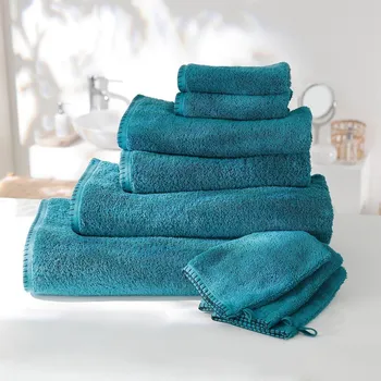 Ručník Blancheporte Jednobarevná froté sada koupelnového textilu, zakončení obšitím smaragdová 2 ručníky 50x100 cm