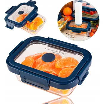 Dóza na potraviny SKLENĚNÁ VAKUOVÁ DÓZA NA OBĚD, UCHOVÁVÁNÍ POTRAVIN, 370 ML