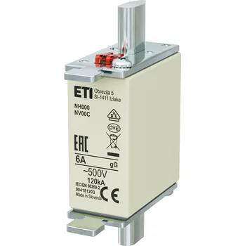 Nožová pojistka NP000 6A gG