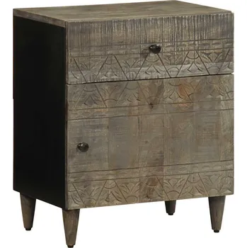 Noční stolek vidaXL Noční stolek světle šedá 50x33x60 cm masivní mangovníkové dřevo [4017800]