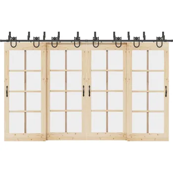 Nábytkové kování OMAXI Sada příslušenství pro posuvné dveře 366 cm ocelová černá 857584