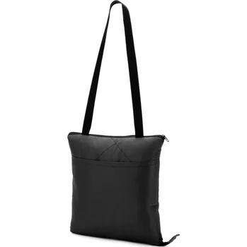 kempingová lampa GRADY. Skládací pikniková deka z rPET a PEVA - Černá