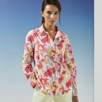 Dámská košile Košile s akvarelovým potiskem bílá/růžová 40