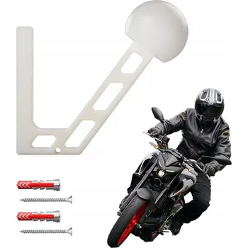 Věšák DRŽÁK VĚŠÁK NA MOTOCYKLOVÁ PŘILBA A BUNDU, nástěnný hák bílý 3Dit