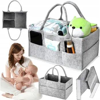 Přebalovací taška Organizér na pleny pro děti cestovní šedá plstěná taška pro maminku