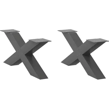 Stolová podnož OMAXI Nohy konferenčního stolku ve tvaru X, 2 ks, antracitové, 70 x (30-31) cm, ocel 316066