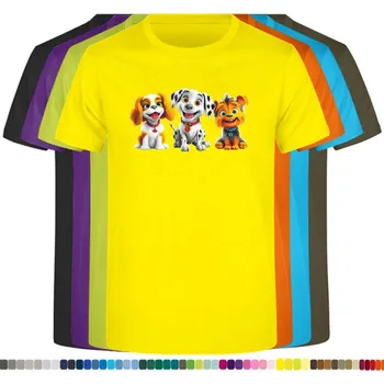 Chlapecké tričko detske-levne-bavlnene-tricko-potisk-roztomila-stenatka Barva: Yellow - žlutá, velikost: 140