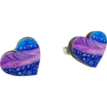 Náušnice art-wood.cz Náušnice - srdce, modré snění