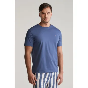 Pánské oblečení TRIČKO GANT REG SHIELD SS T-SHIRT DUSTY NAVY