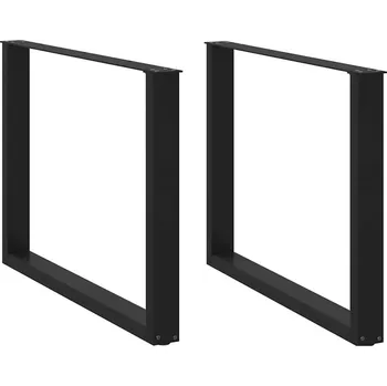 Stolová podnož OMAXI Nohy k jídelnímu stolu ve tvaru U, 2 ks, černé, 100 x (72-73) cm, ocel 311351
