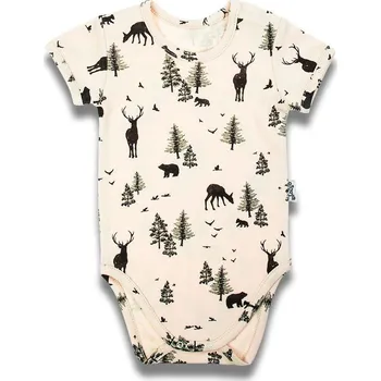 Kojenecké bavlněné body s krátkým rukávem Nicol Bambi - 80 (9-12m) - VÝPRODEJ