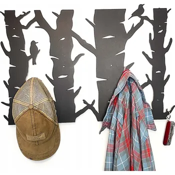 Věšák Ptáci na bříze #2 ČERNÝ Věšák na oblečení 62cm