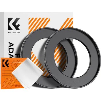 K&F Step Up Filter Ring 55-77mm*2pcs,+Vacuum Cleaning Cloth*1