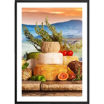 Obraz Plakát v černém rámu do obýváku ložnice 50x70 Toskánsko moderní obraz