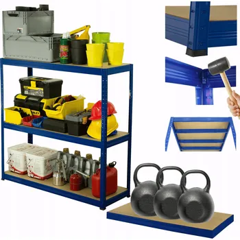 Dílenský regál Kovový regál do garáže a skladu HELIOS 106x90x50cm, 3 police, nosnost 350kg