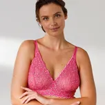 Trojúhelníková podprsenka Batlow z vyšívaného tylu, bez kostic růžová 90C