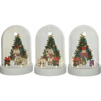 Vánoční dekorace Svítící vánoční stromek LED dekorace 15.5 cm dřevo