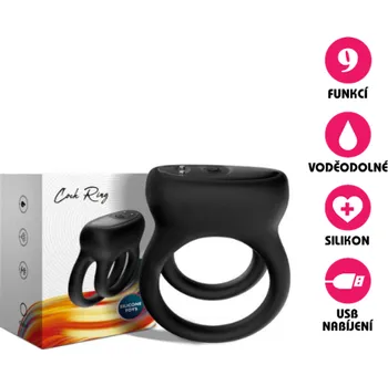 VšeNaSex.cz Vibrační erekční kroužek USB Dual Love Ring