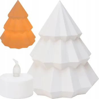 Vánoční dekorace VÁNOČNÍ DEKORACE STROMEČEK S LED SVĚTLEM 12CM BÍLÝ