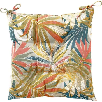 Napínací potah Blancheporte Sada 2 podsedáků na židli s potiskem listů zelená/kari/hnědošedá