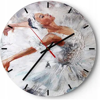 Hodiny Velké nástěnné hodiny 40x40 Baletka Skleněné hodiny Kulatý Tiché