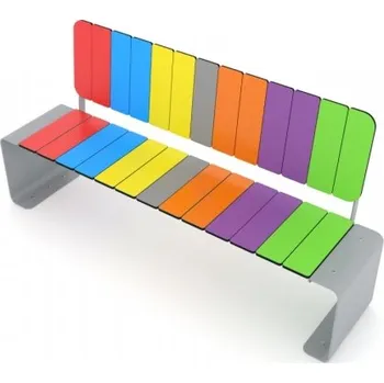 Zahradní lavice Duhová lavička s opěradlem