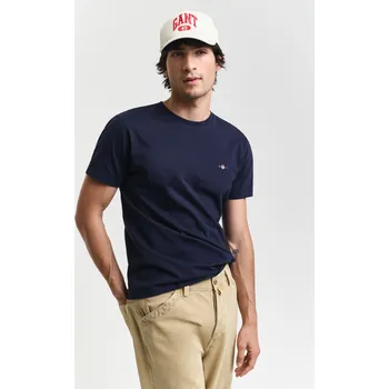 Pánské tričko TRIČKO GANT SLIM SHIELD SS T-SHIRT EVENING BLUE