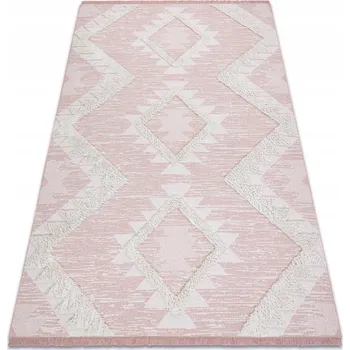 Koberec KOBEREC EKOLOGICKÝ 78x150 ROMBY růžová/krémová #D636