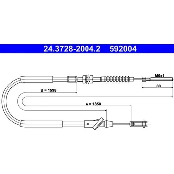 Spojkové lanko Tažné lanko, ovládání spojky ATE 24.3728-2004.2