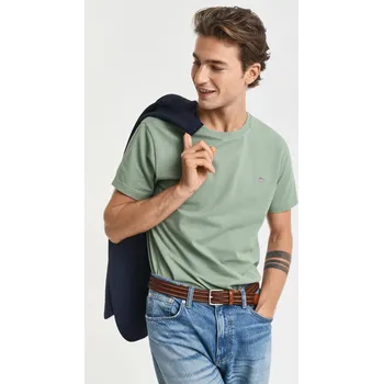Pánské oblečení TRIČKO GANT SLIM PIQUE SS T-SHIRT KALAMATA GREEN