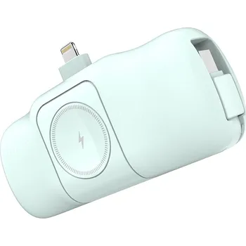 Powerbanka Externí baterie / powerbank WOZINSKY 5000 mAh - vestavěný USB-C / Lightning / Watch - zelená