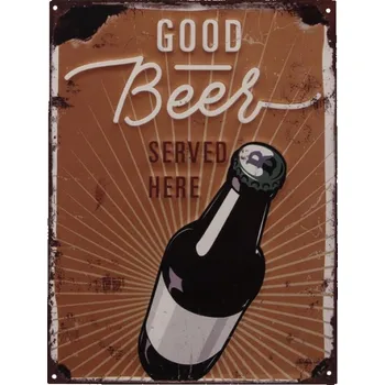 Obraz Kovový Retro Obrázek Pivo E Clayre & Eef
