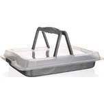 plech na pečení 42x29x4,5cm GRANITE nepřiln.povrch s víkem PH