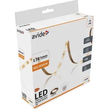 LED páska Set: voděodolný LED pásek pod postel 3W 178lm, teplá, 1,2m s čidlem pohybu a USB