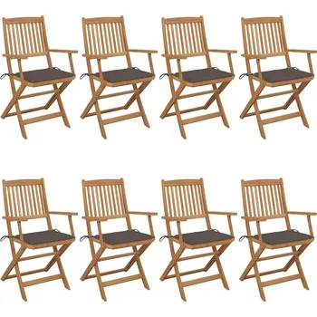 OMAXI Skládací zahradní židle s poduškami 8 ks masivní akácie 459577