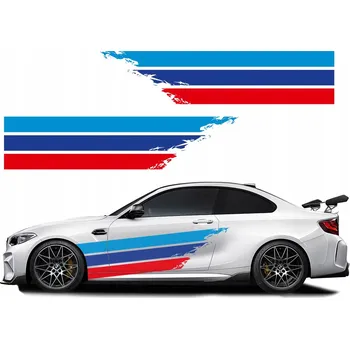 Samolepicí dekorace na vozidlo SAMOLEPKY NA AUTO BOČNÍ PÁSY 200CM 2 ks